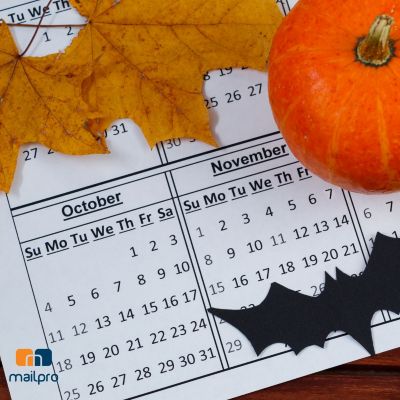 Calendario de correos electrónicos de Halloween y horarios de envío | Planifica tus campañas como un profesional con Mailpro™