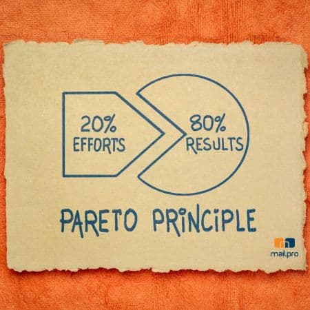 Segmentación de la lista de correos electrónicos utilizando el Principio de Pareto. Respuesta: Segmentación de la lista de correos electrónicos utilizando el Principio de Pareto.