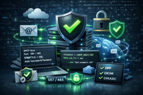 Relay SMTP seguro (alojado en Suiza) para el envío de correos electrónicos transaccionales