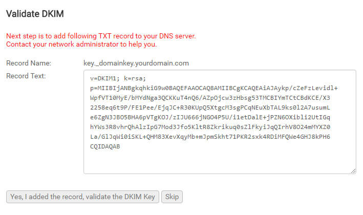 DKIM en Mailpro