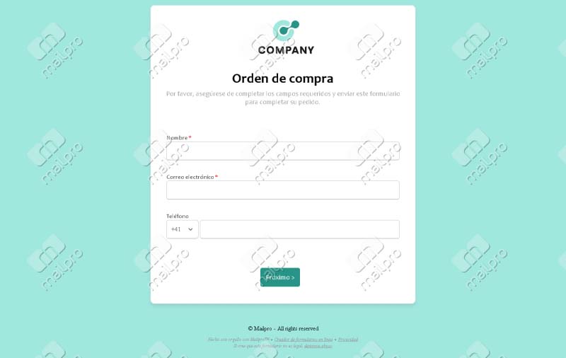 Orden de Compra Simplificada