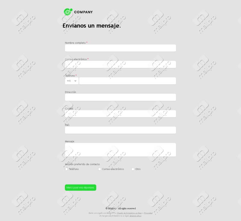 Formulario General de Contacto