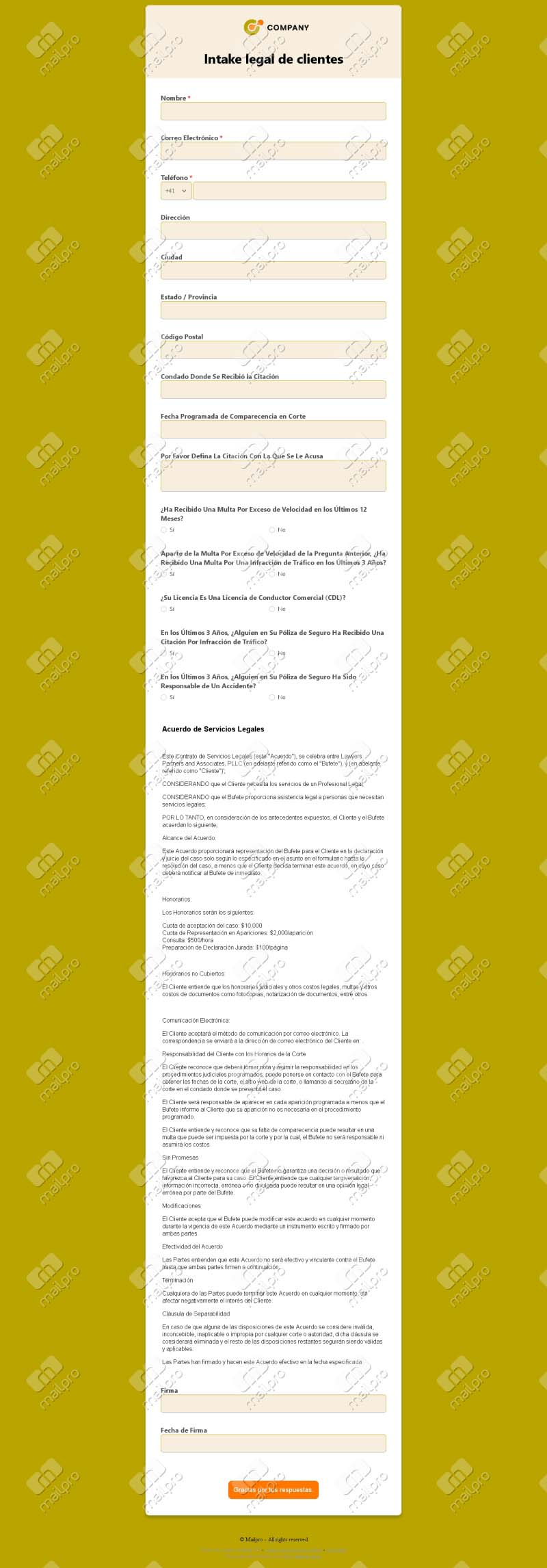 Admisión Legal de Clientes
