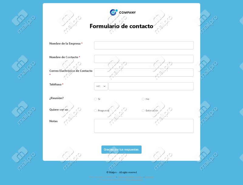 Formulario de Contacto Claro