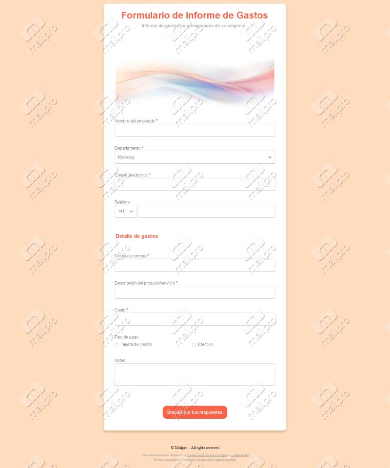 Formulario de Reporte de Gastos