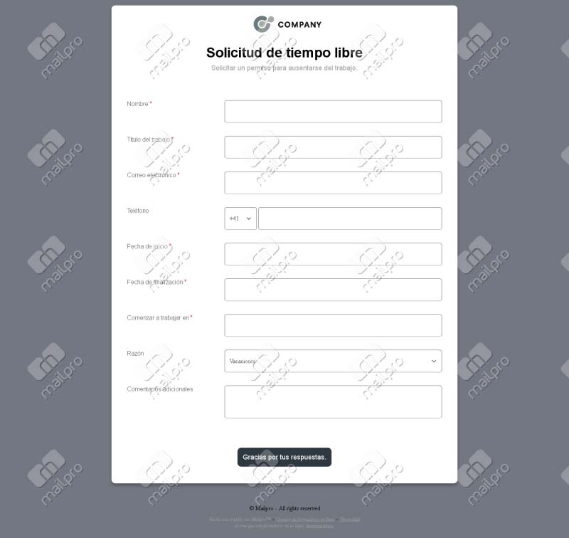 Solicitud de Tiempo Libre