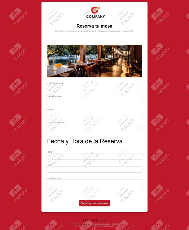 Reserva de Mesa en Línea