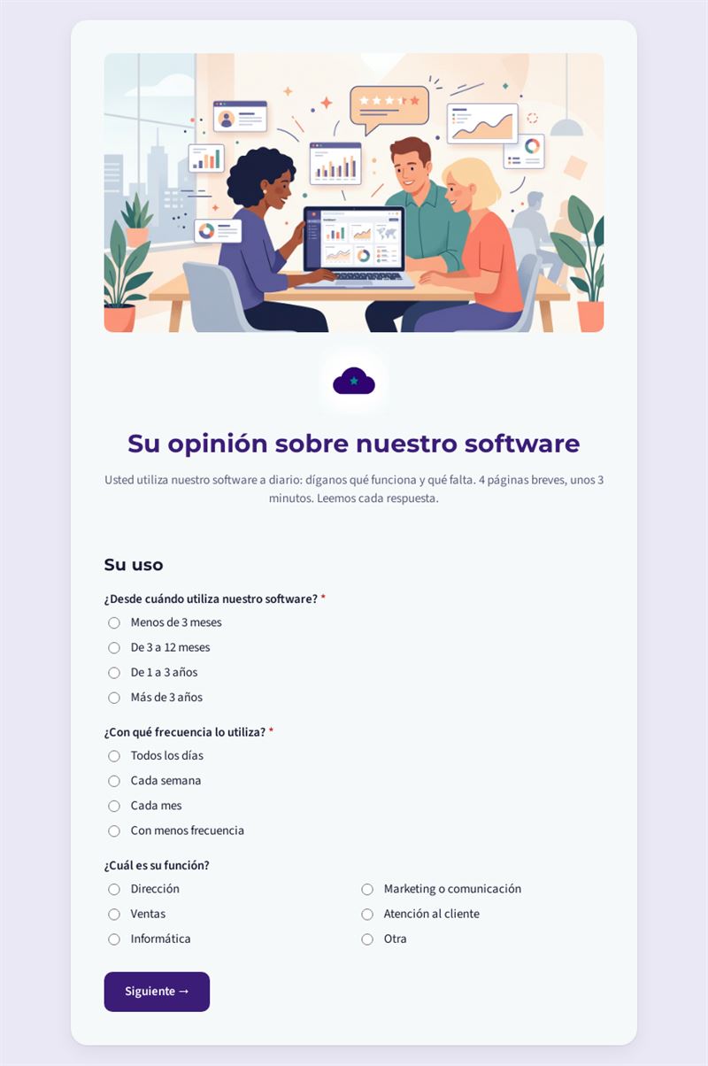 Su opinión sobre nuestro software