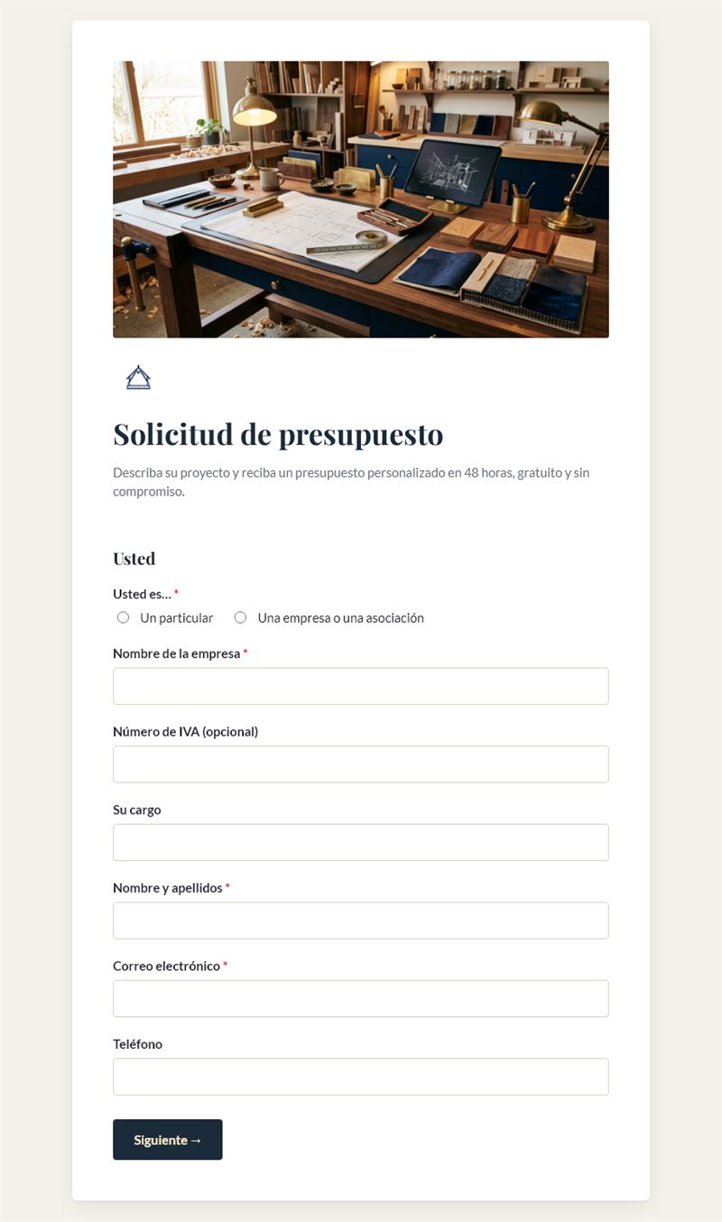 Solicitud de presupuesto