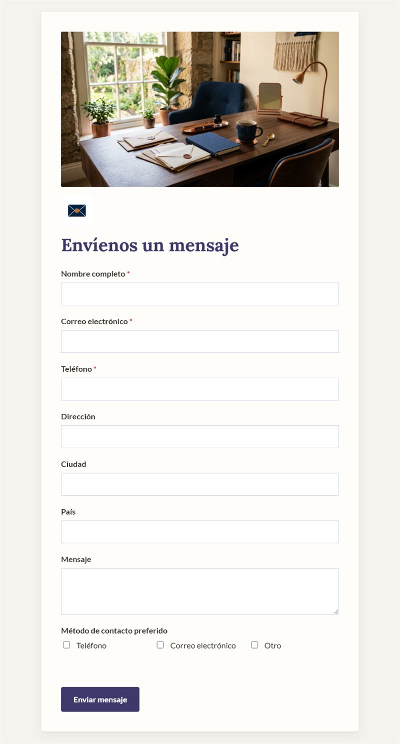 Formulario de contacto detallado