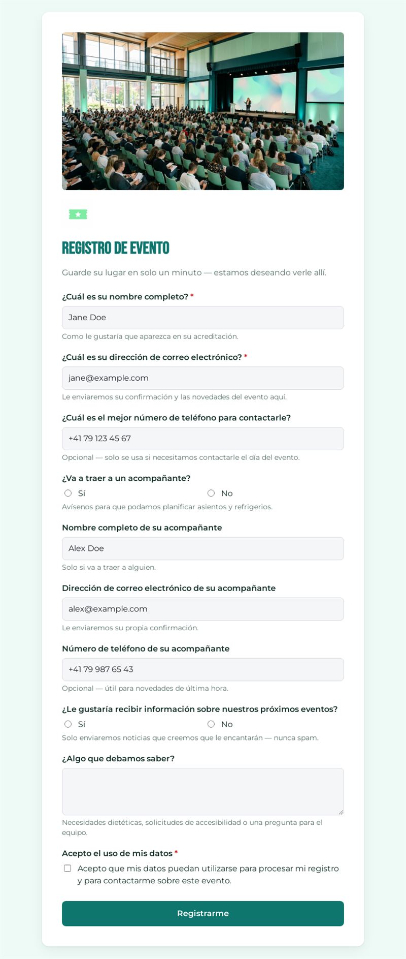 Inscripción Rápida a Eventos