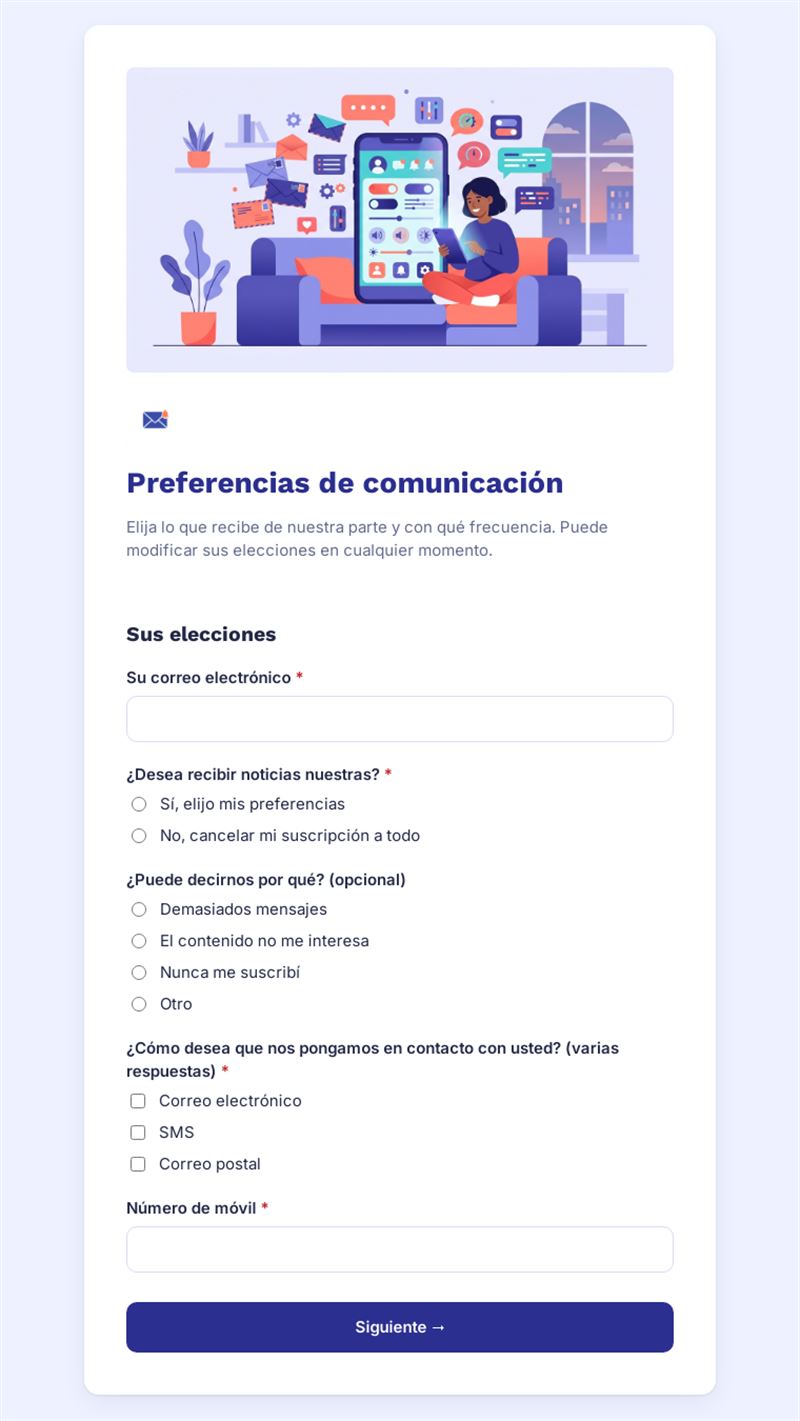 Preferencias de comunicación