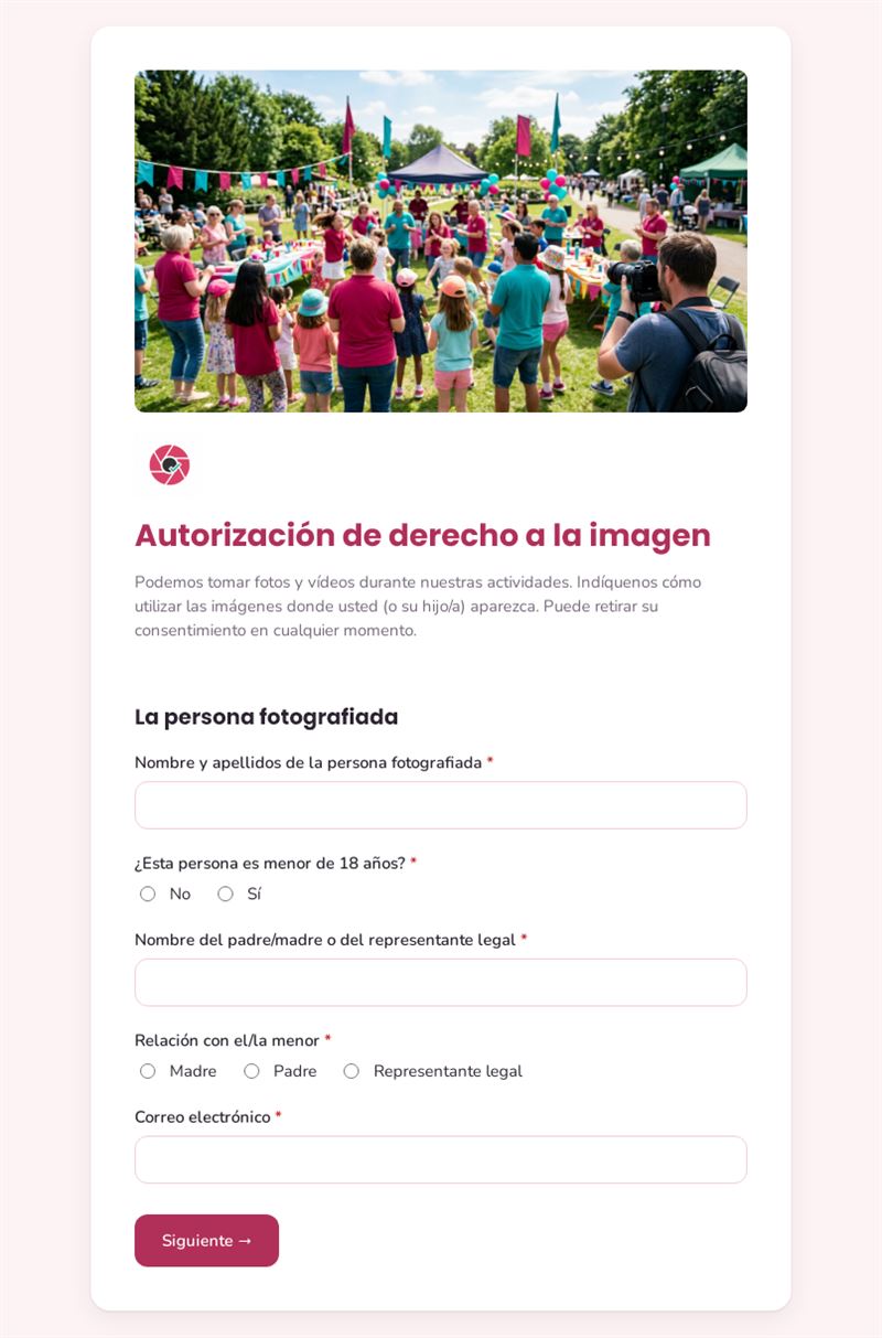 Autorización de derecho a la imagen