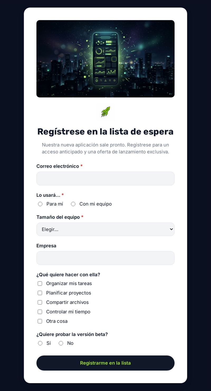 Regístrese en la lista de espera