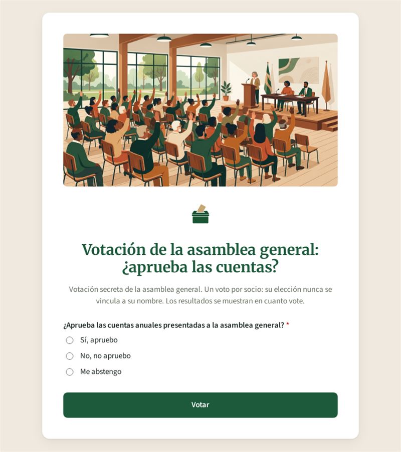 Votación de la asamblea general