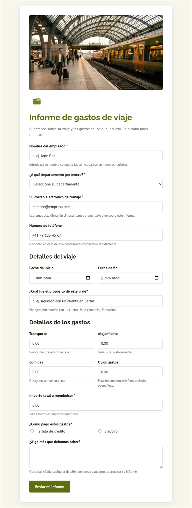 Informe de Gastos de Viaje