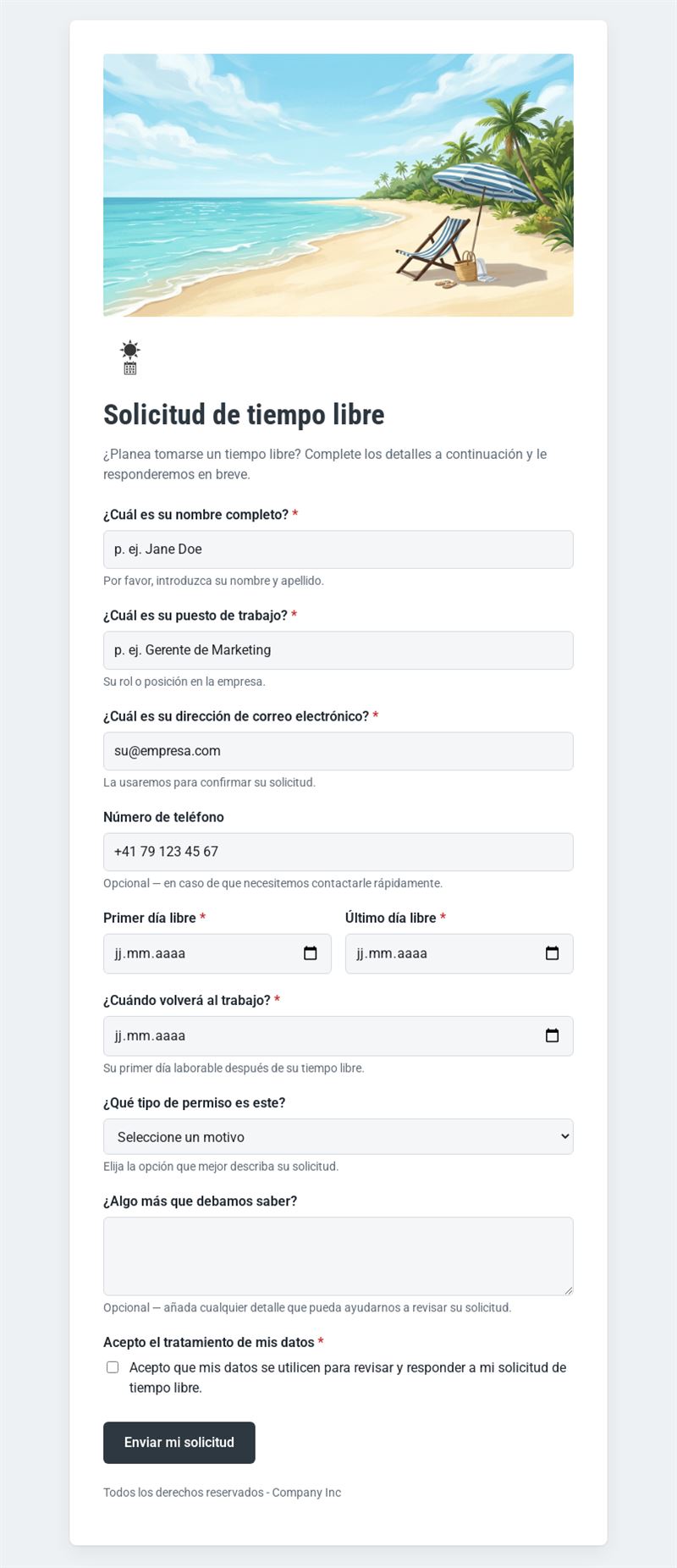 Solicitud de Tiempo Libre