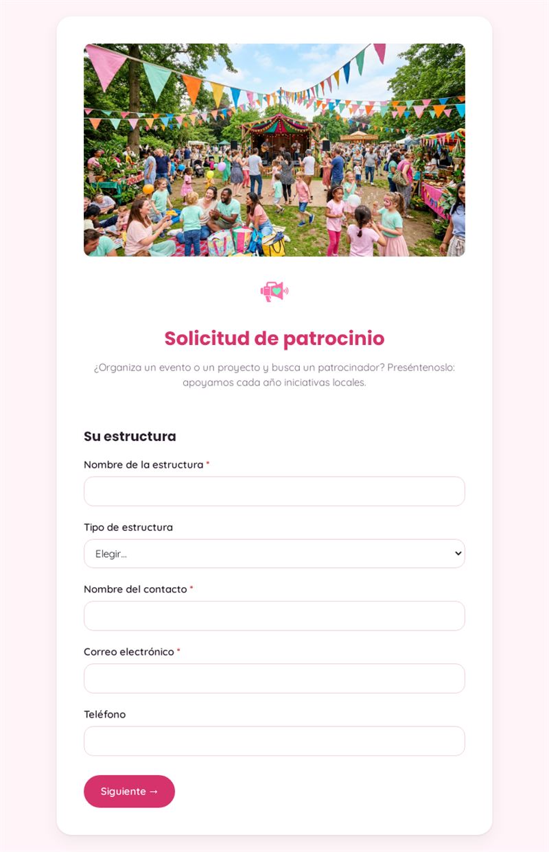 Solicitud de patrocinio