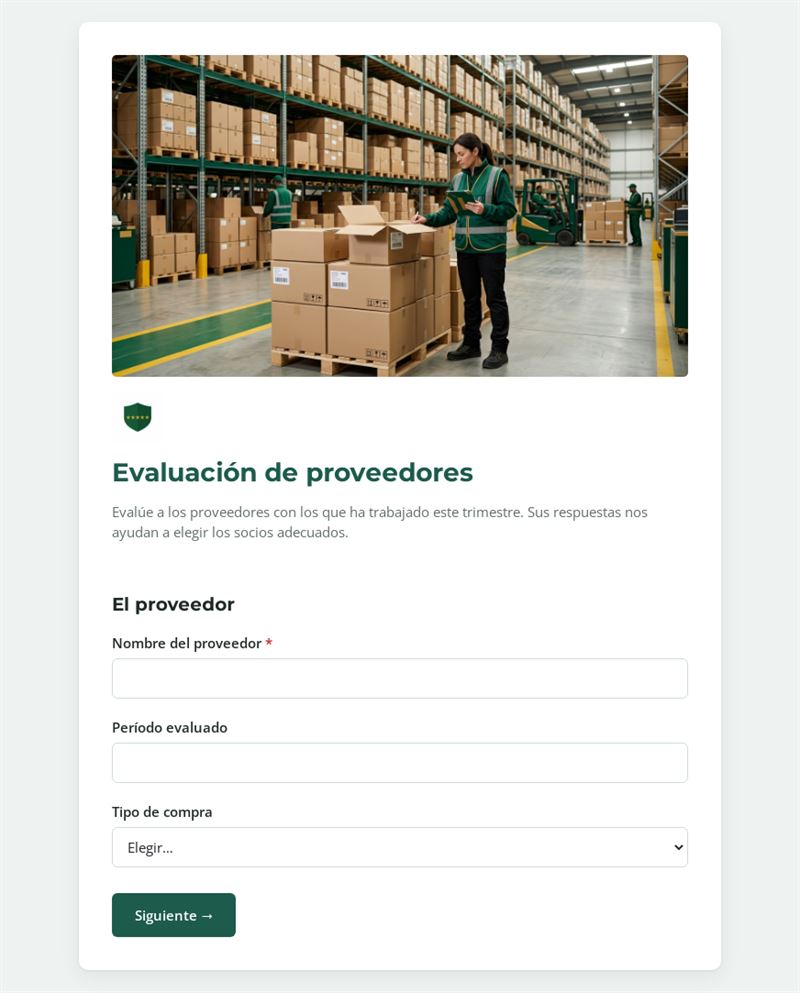 Evaluación de proveedores