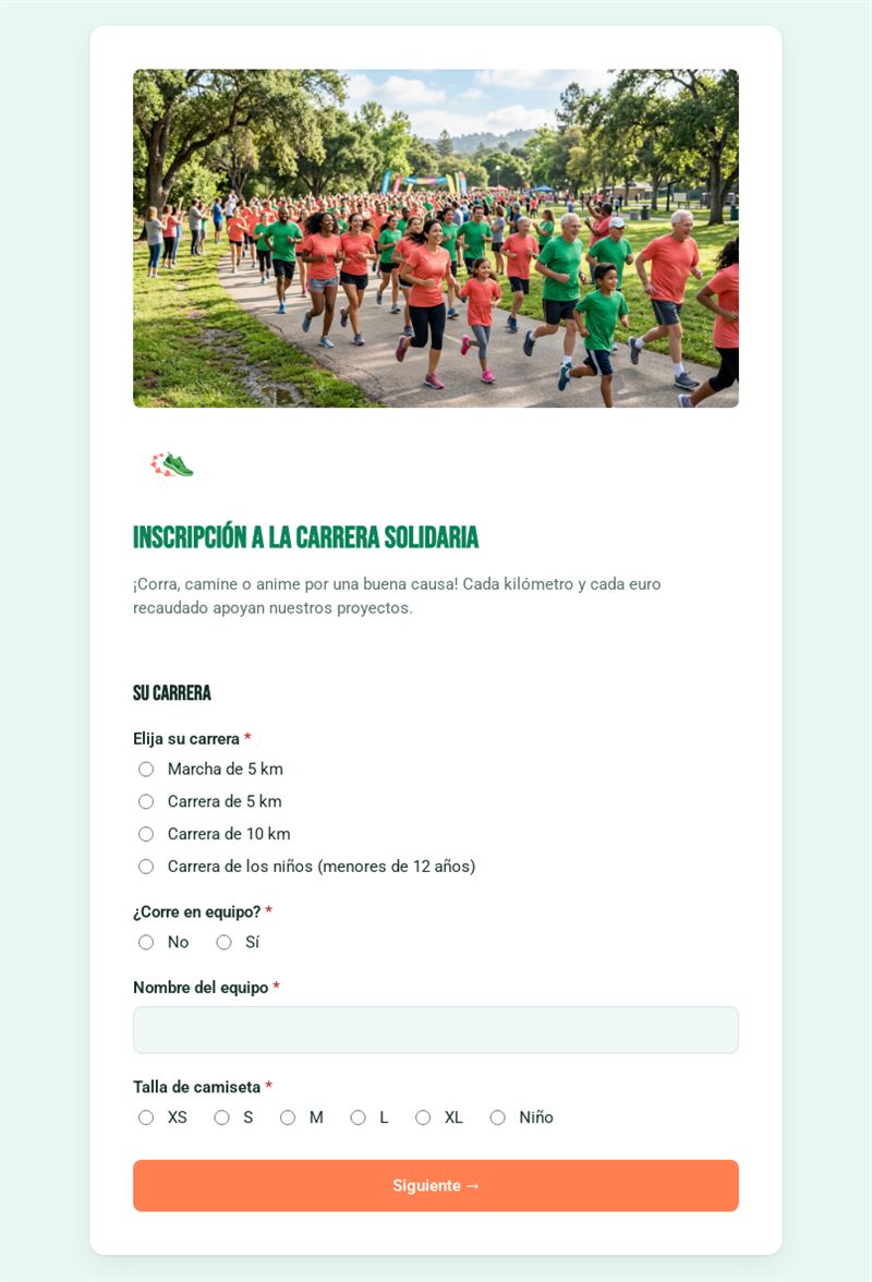 Inscripción a la carrera solidaria