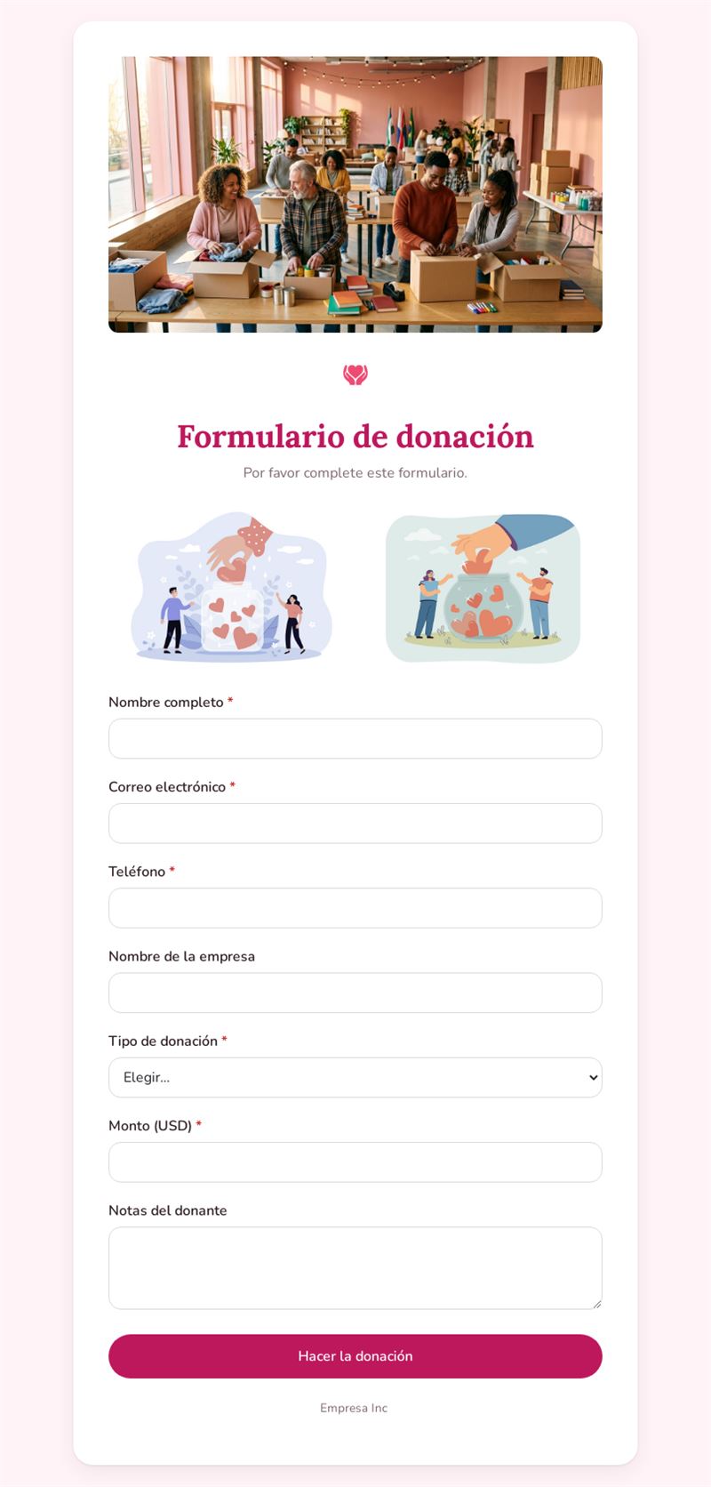 Formulario de Donación Online