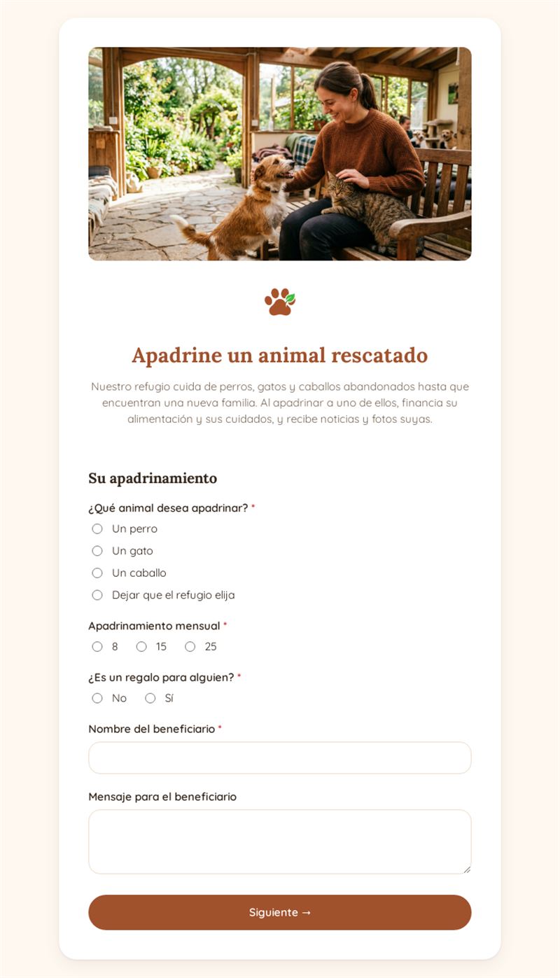 Apadrine un animal rescatado