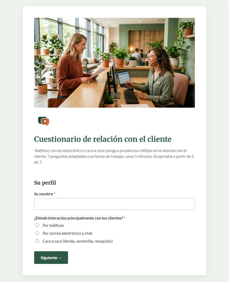 Cuestionario de relación con el cliente