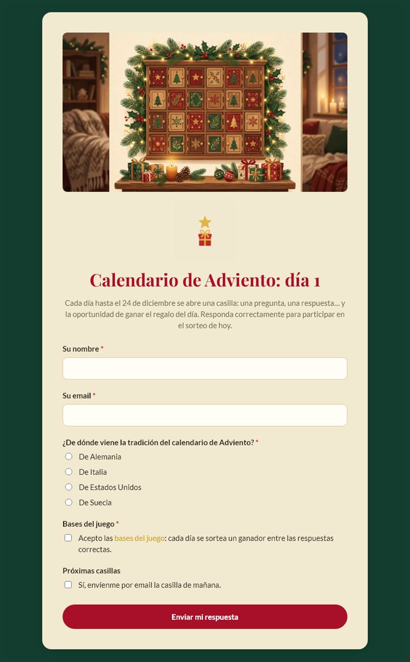 Calendario de Adviento: día 1