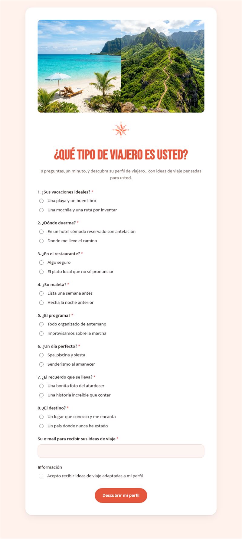 ¿Qué tipo de viajero es usted?
