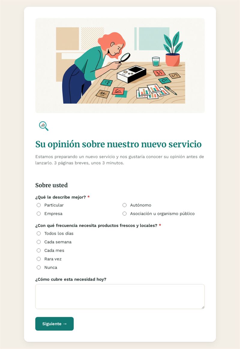 Su opinión sobre nuestro nuevo servicio
