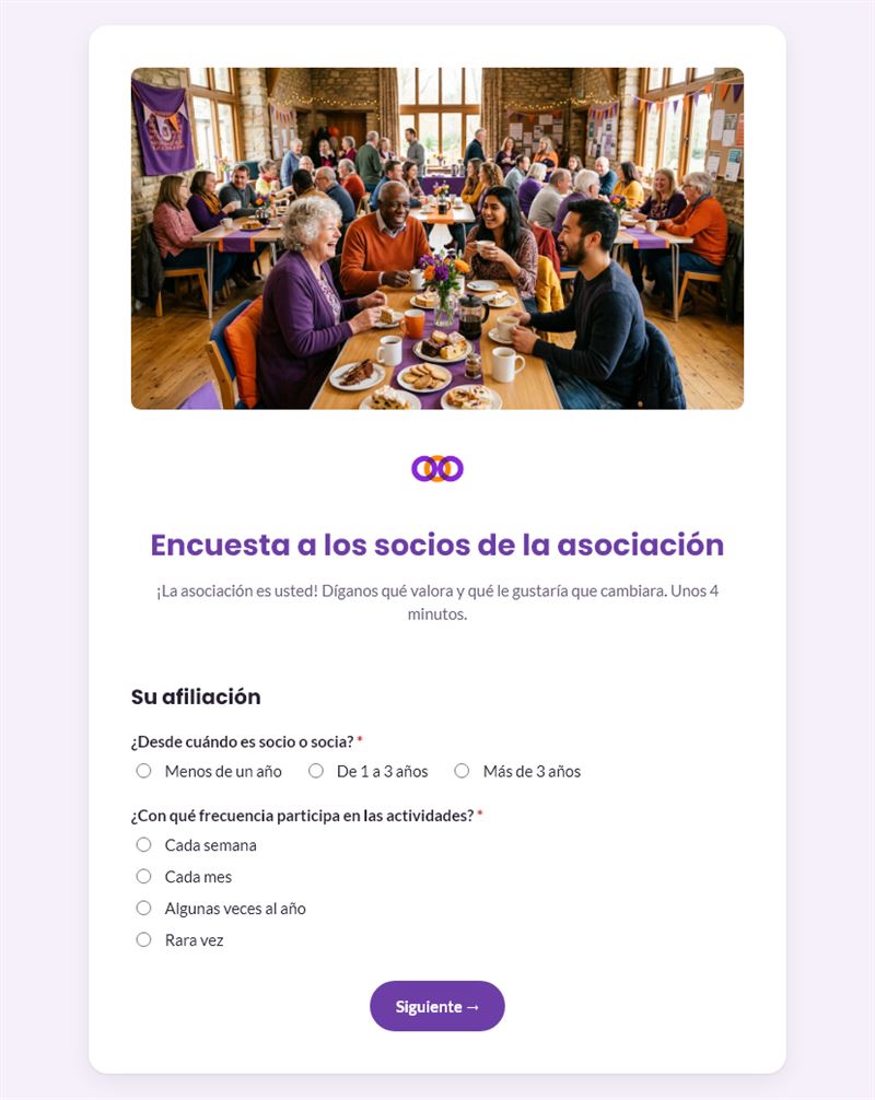 Encuesta a los socios de la asociación