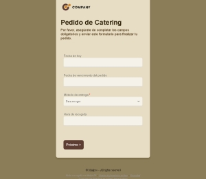 Pedido de Catering Profesional