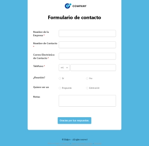 Formulario de Contacto Claro