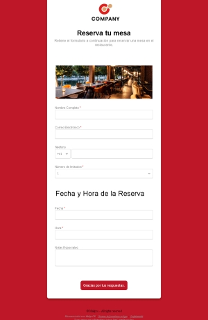 Reserva de Mesa en Línea
