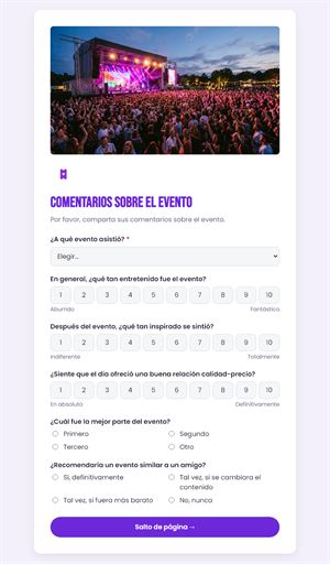 Opinión sobre un evento
