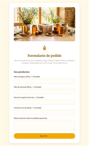 Formulario de pedido