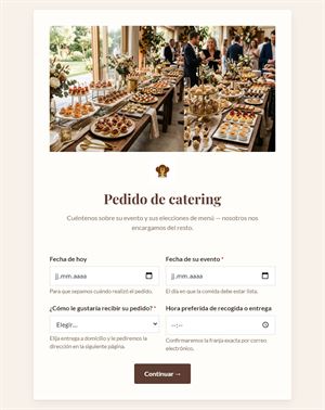 Pedido de Catering Profesional
