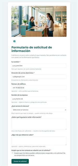 Solicitud de información sobre producto o servicio