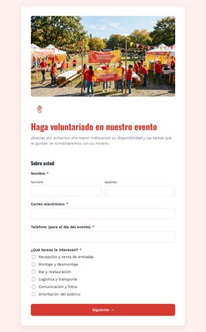 Haga voluntariado en nuestro evento
