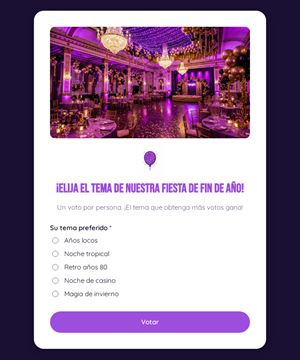 ¡Elija el tema de nuestra fiesta de fin de año!