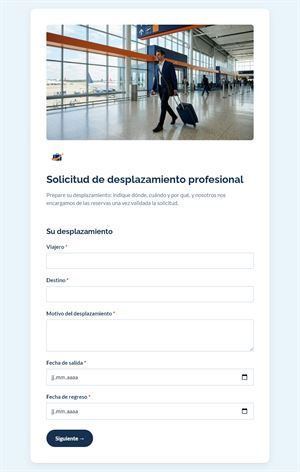 Solicitud de desplazamiento profesional