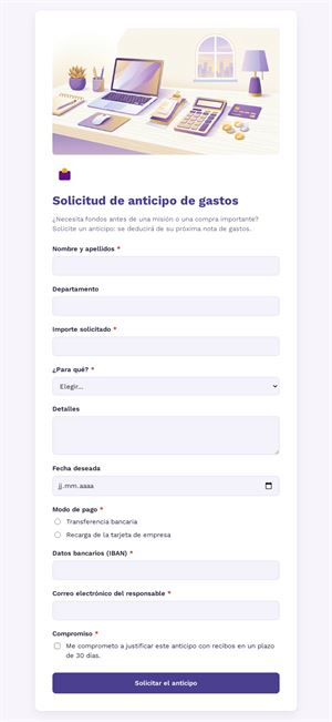 Solicitud de anticipo de gastos