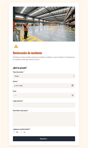 Declaración de incidente
