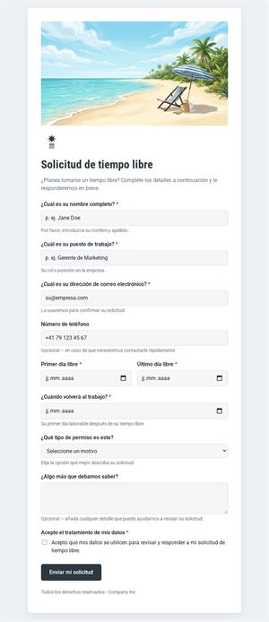 Solicitud de Tiempo Libre