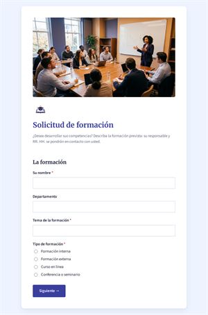 Solicitud de formación