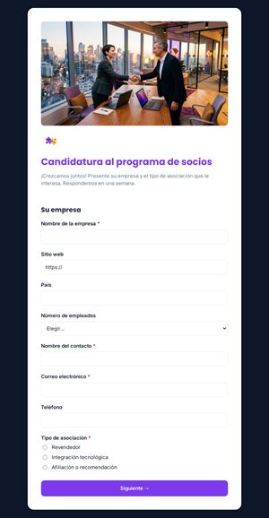 Candidatura al programa de socios