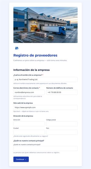 Registro Ágil de Proveedores