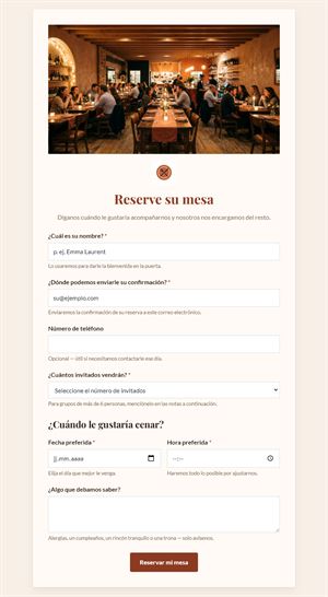 Reserva de Mesa en Línea