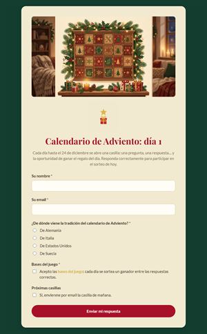 Calendario de Adviento: día 1
