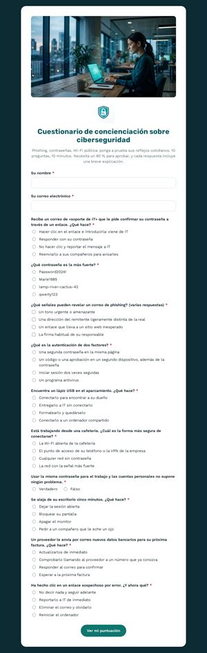 Cuestionario de ciberseguridad